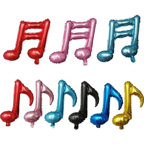 1pc Music Theme Single Double Music Note Foil Balloons Blue Green Guitar Balloons Concert Party Supplies Birthday Decorations