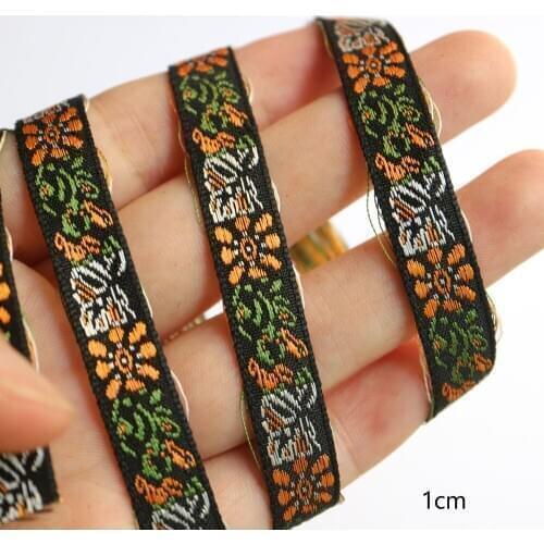 1yard embroidery folk lace trim patches for clothing floral appliques lace trimming DIY clothes accessories