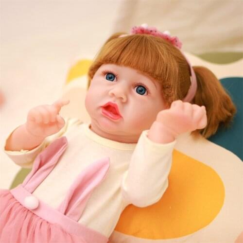 24inch About 60cm Straight Hair Reborn Baby Doll Full Body Silicone Doll Adorable Lifelike Simulation Bathe Toy Birthday Gift