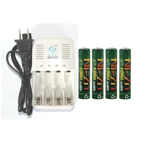 4pcs BPI NIZN AAA Rechargeable Battery 1.5v aaa 1000mWh 1.6v Batteries With 1pcs Charger Charging 2 To 4pc AA Or AAA
