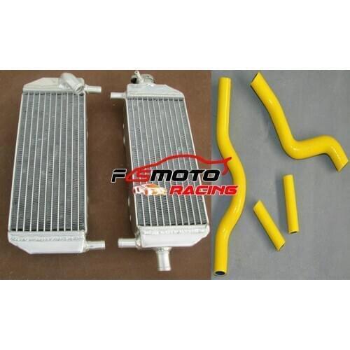 YELLOW Hose + Aluminum Radiator For Suzuki RM250 RM 250 2001 - 2008 01 02 03 04 05 06 07 08 RM-250