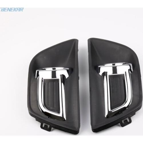Benekar One Pair Chrome Front Bumper Fog Lamp Light Cover Fits Citroen C4 2008-2011