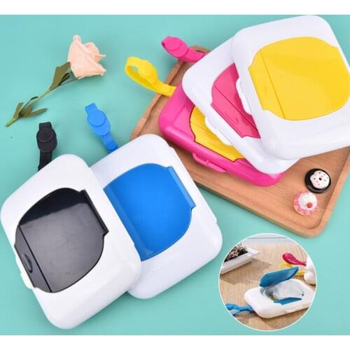 Baby Wipes Case Wet Wipe Box Dispenser For Stroller Portable Rope Lid Covered Tissue Boxes