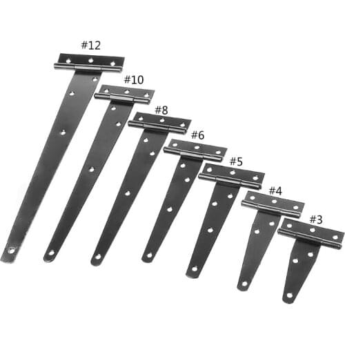 Black Paint T Shape Triangle Hinge Cabinet Shed Wooden Door Gate Hinges Hardware
