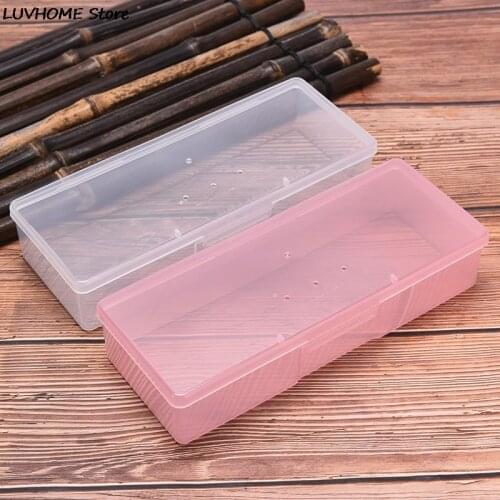 Nail Polish Holder Plastic Nail Supplies Storage Pen Box Rectangle Nail Art Studs Brushes Tools Holder Case Manicure Tools