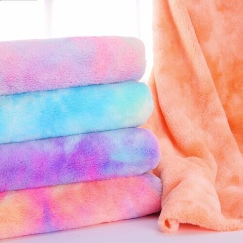 Gradient Color Rabbit Faux Fur Fabric Counter Display Cloth Home Decoration Background Plush Toy Coat DIY Hair Material 50x160cm