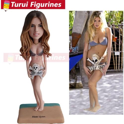 Kate upton custom bobblehead figurines dolls collectible souvenir precious moment polymer clay porcelain doll mini statue