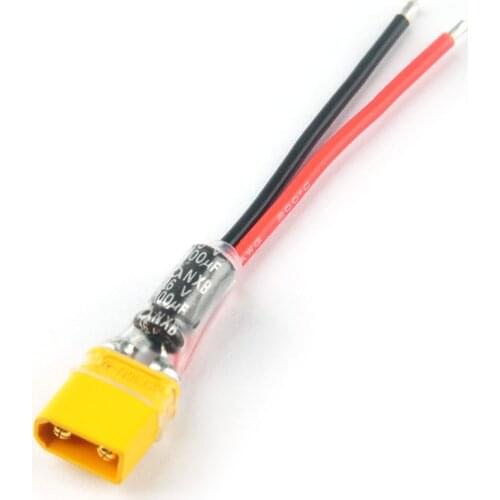 Happymodel XT30 Plug Pigtail Power Wire 100 Capacitor for Mobula7 HD TRASHCAN UR85 UR85HD Crazybee F3 F4 Flight Controller