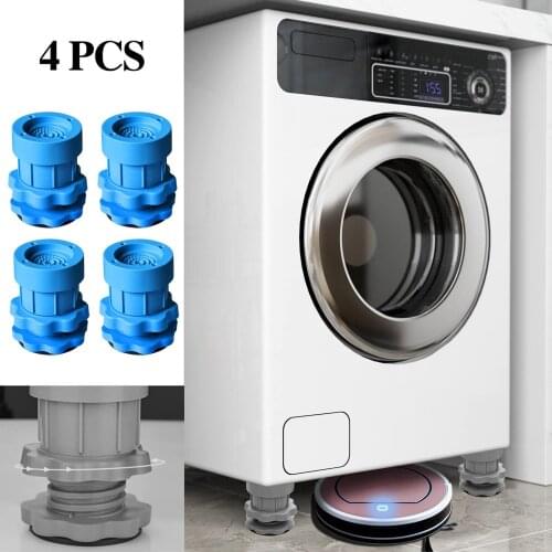 4pcs Washing Machine Heighten Foot Pad Moistureproof Anti-slip Bathroom Household Roller Refrigerator Feet Mat Base Cushion#g3