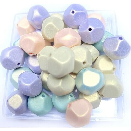 Miracle Pastel Colors Faceted Round Jewelry Acrylic Beads 13*14mm Acrylic Lucite Necklace Bracelet Beading Material 410pcs