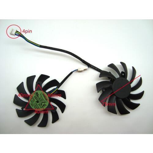 Free Shipping 2pcs/lot T128010SH GPU Graphics Card Fan Cooler For ASUS GTX760-DC2OC-2GD5 Video cards cooling