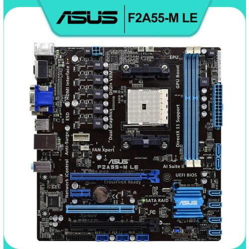 For ASUS F2A55-M LE Original Desktop Motherboard Socket FM2 DDR3 For AMD A55M A55 SATA II Used Mainboard