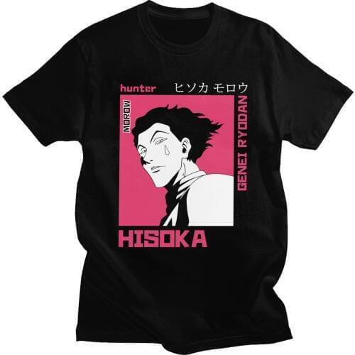 Mens Hunter X Hunter Tshirt Hisoka HXH Anime T Shirt 100% Cotton Clothing Fashion Short Sleeve Manga Tee Tops Gift Idea T-Shirt