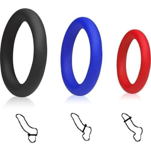 4 Colors Silicone Male Delay Ejaculation Penis Rings Lock Elastic Cock Rings Trainer High Elasticity Cock Rings Sex Toys for Men
