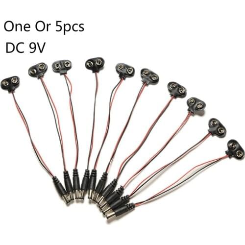 One Or 5pcs Experimental 9V Battery Snap Power Cable To DC 9V Clip Male Line Battery Adapter For Arduino DIY Jack Connector
