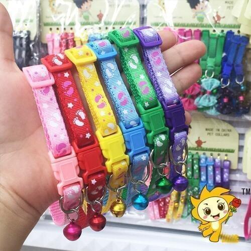 6 Colors Cat Collar for Small Dogs Pet Durable Collars with Bell Quick Release Dog Collar Necklace Harnesses Chihuahua MP0073
