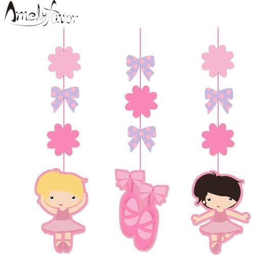 Pink Ballerina Hanging Decorations Cutout Festive Party Supplies Party DIY Decorations Event Party Baby Shower