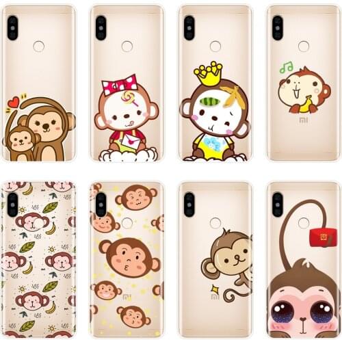 Soft Phone Case Silicone For Pocophone F1 Xiaomi Redmi S2 6A 5 Plus 4A Monkey Back Cover For Redmi Note 4 4X 5 5A 6 Pro Prime