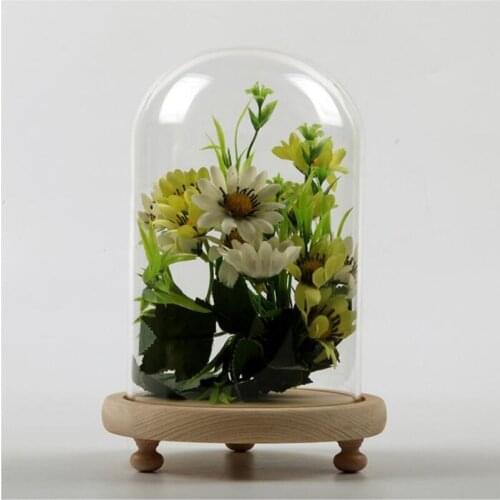 20*35cm Three-Leg log Base Big Size Glass Dome Vase Home Decoration Creative Cover DIY Friend Favor Gift Wedding Prop