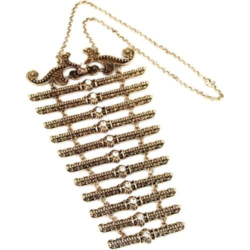 Sunspicems Caucasus Chest Breastplate Bibs for Women Retro Gold Color Metal Link Chain Ethinc Dress Jewelry Bridal Gift