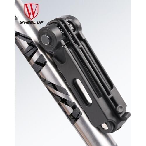 Wheel Up Password Lock Bicycle Lock Anti-hydraulic Shear Aluminum Mountain Bike Lock Folding Lock Anti-theft