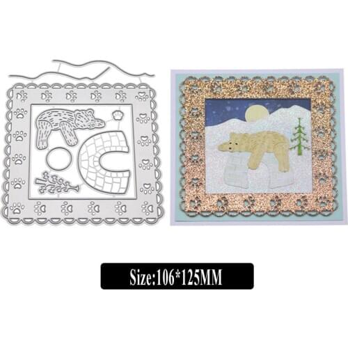 Bear Cutting Dies for Card Making, URYKE Die Cuts Stencil Metal Pattern Template for DIY Embossing Scrapbooking New 2019
