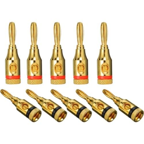 10PCS Audio Banana Plug Speaker Cable Connector Blass Banana Adapter