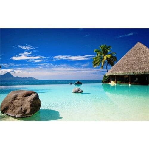 2016 Rushed Embroidery Paintings Resin square Diy Diamond Painting Needlework Precise Printed Beautiful sea picture 7244R