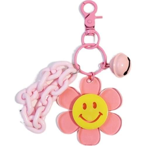 20212021 Cute Sweet Sunflower Airpods Accessories Acrylic Keychain For Women Trinket Key Chains Ring Car Bag Pendent Charm D875