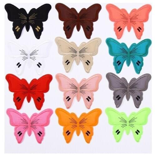 50pcs/lot Large Butterfly Animal Embroidery Patch Clothing Decoration Sewing Accessory Diy Iron Heat Transfer Applique Butterfly