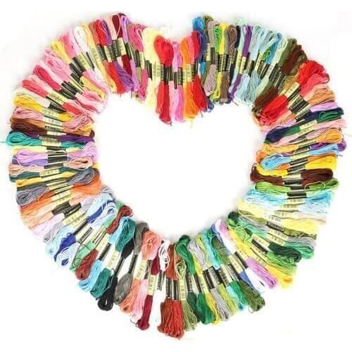 8Pcs/50Pcs Sewing Supplies Color Rainbow Cotton Thread DIY Craft Embroidery Cross-Stitch Sewing Threads Set Knitting Accessories