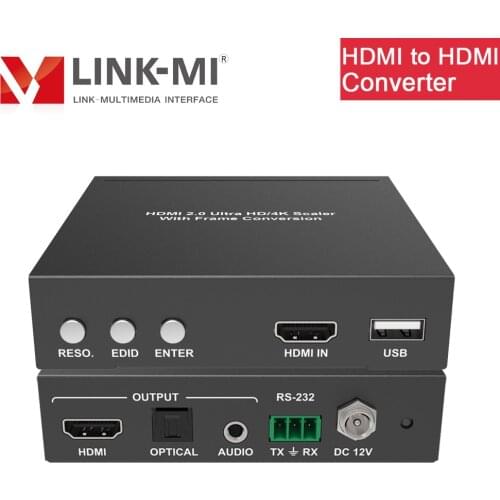 LINK-MI HDMI to HDMI 4K Scaler Converter with Frame Conversion Support 4K@60Hz 4:4:4 with digital(SPDIF) analog audio extraction
