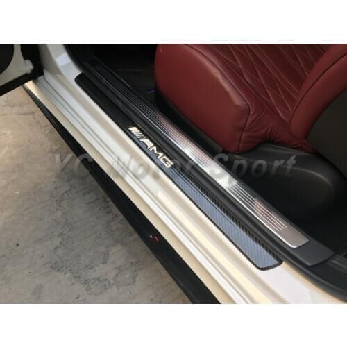Car Accessories Carbon Fiber OEM Style Door Sill 2pcs Fit For 2015-2017 MB C217 S63 Coupe Door Sills Car Stying