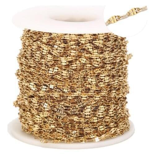 2M Stainless Steel Gold Flat Oval Filled Cable Chain for DIY Jewelry Making Findings Wholesale Chains