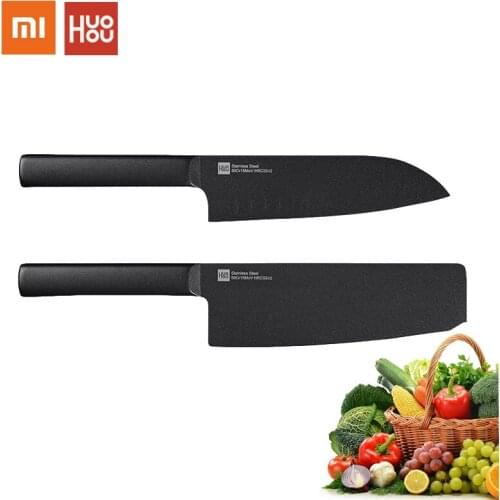 Xiaomi 2Pcs Huohou 7 inch Kitchen Knife Ultra Sharp Chef Knife Kitchen knife 50Cr15MoV High Carbon German Steel chopping knife