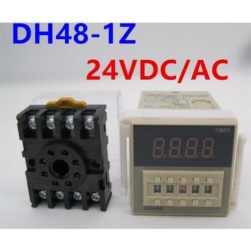 Free Shipping High DH48S-1Z Digital LED Programmable Timer Time Relay Switch DH48S 0.01S-99H99M DIN RAIL 24VDC/AC