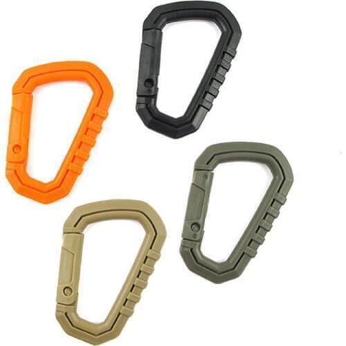 2PCS D-shaped Hanging Buckle Quick Hook Keychain Key Ring Outdoor Camping Backpack Bag Portable Buckle Accessories EDC Tool