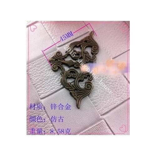 Antique Lace alloy hollow angle European hardware corner piece retro wooden wine box accessories