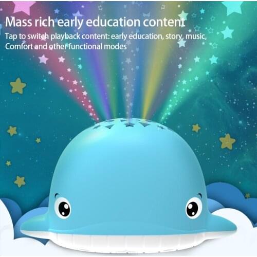 Baby Learning Light Whale Night Light Baby Luminous Projector Story Machine Music Player Baby LED Sleep Lamp Animal Lamp Toys