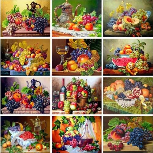 Evershine Diamond Painting Fruit 5D DIY Diamond Embroidery Cross Stitch Kit Mosaic Rhinestone Kitchen Home Decoration