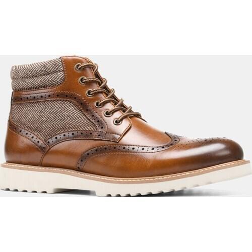 Fashionnew Martin Boots Men Winter Block Oxford Shoes Retro Mens Leather Shoes Carved British Style Winter Men Short Boots