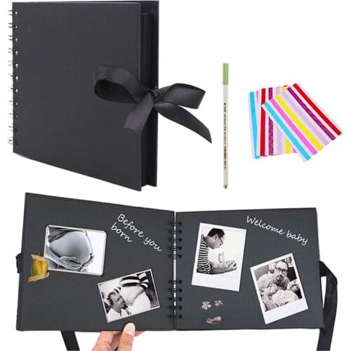 Photo Albums Black Pages Memory Books Craft Paper DIY Scrapbooking Idol Picture Wedding Birthday Memorial Graduation Gift Album