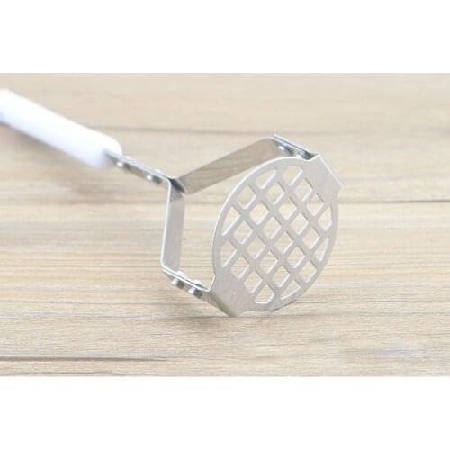 T84E Stainless Steel Potato Masher ricer with Broad and Ergonomic â Fine-grid Mashing Plate for Smooth Mashed Potatoes, and