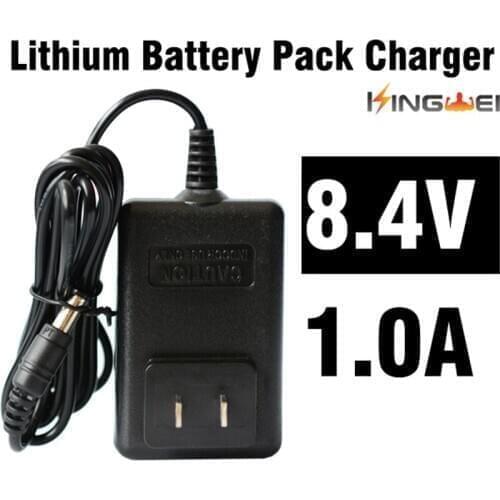 KingWei 100% High Quality 5.5mm X 1.2mm Plug 8.4V 1A 18650 Battery Pack Charger Lithium Li Ion Battery Charger With US/EU/ Plug