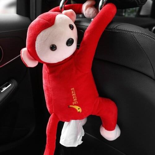 Cartoon Tissue Box Creative Pippi Monkey Paper Napkin Car Tissue Box Animal Tissue Napkin Paper Box napkin holder