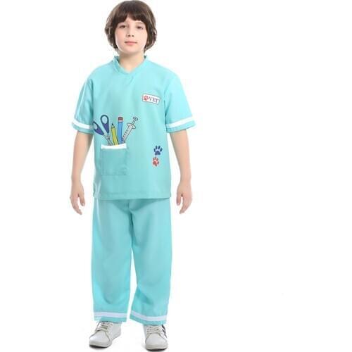 Halloween Boy Girls Veterinary Doctor Nurse Costume Professional Childrens Day Kid Purim Fancy Dress
