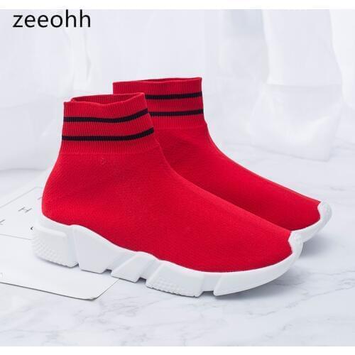 Zeeohh Male Sock Boots Breathable Mesh Men High Top Lightweight Sneakers Shoes Breathable River Quick-Dry Beach Walking Shoes