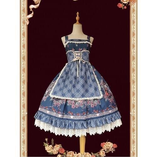 Sweet Lolita Dress Little Red Riding Hood Fairy tale print Lolita Jumper Skirt