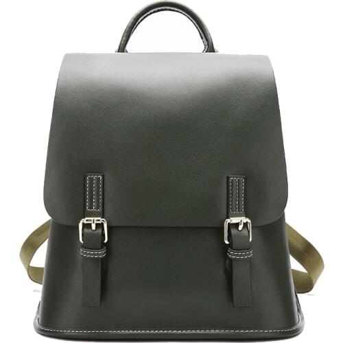 Fashion Women Real Leather School Vintage Backpack Girl Small Schoolbag Mochila Feminina Brown Black Backpacks Sac A Dos Bagpack