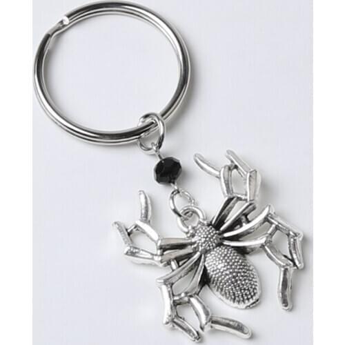 2021 New Spider Keyring Creepy Keychain Gothic Gift Halloween Horror fashion men women Unique, novel beautiful Keyring